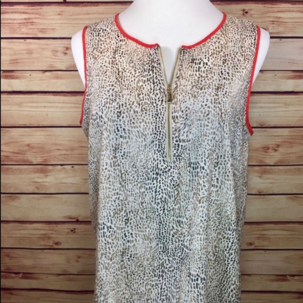 Vince Camuto Sleeveless Animal Print Top Blouse